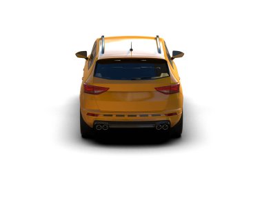 Modern araba beyaz arka planda izole edilmiş. 3d resimleme