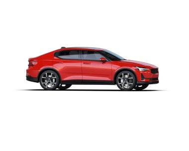 Modern araba beyaz arka planda izole edilmiş. 3d resimleme