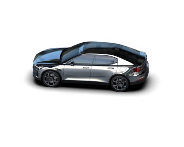 Modern araba beyaz arka planda izole edilmiş. 3d resimleme