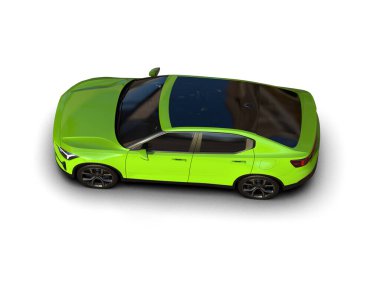 Modern araba beyaz arka planda izole edilmiş. 3d resimleme