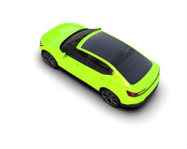 Modern araba beyaz arka planda izole edilmiş. 3d resimleme