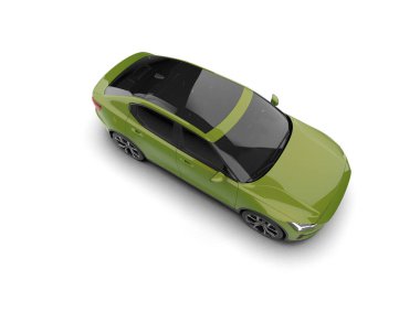 Modern araba beyaz arka planda izole edilmiş. 3d resimleme