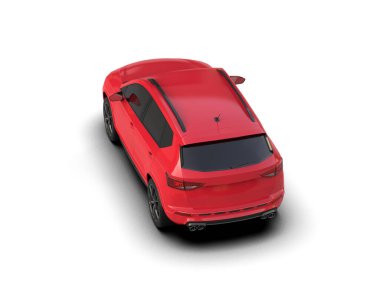 Modern araba beyaz arka planda izole edilmiş. 3d resimleme