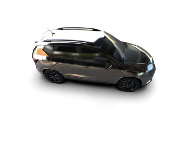 Modern araba beyaz arka planda izole edilmiş. 3d resimleme