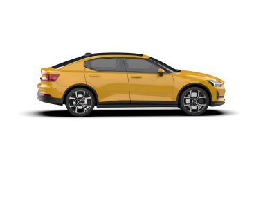 Modern araba beyaz arka planda izole edilmiş. 3d resimleme