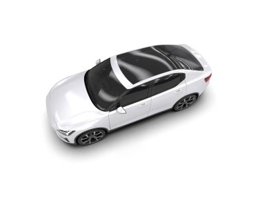 Modern araba beyaz arka planda izole edilmiş. 3d resimleme