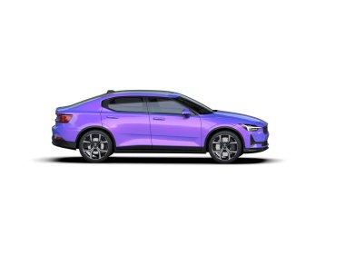 Modern araba beyaz arka planda izole edilmiş. 3d resimleme