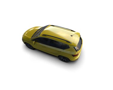 Modern araba beyaz arka planda izole edilmiş. 3d resimleme
