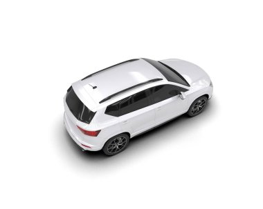 Modern araba beyaz arka planda izole edilmiş. 3d resimleme