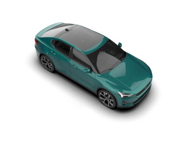 Modern araba beyaz arka planda izole edilmiş. 3d resimleme