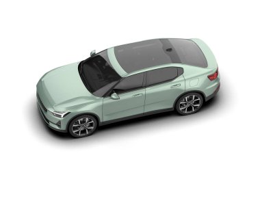 Modern araba beyaz arka planda izole edilmiş. 3d resimleme