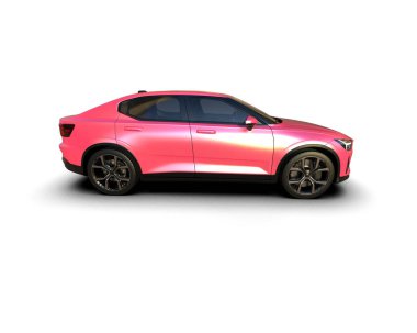 Modern araba beyaz arka planda izole edilmiş. 3d resimleme