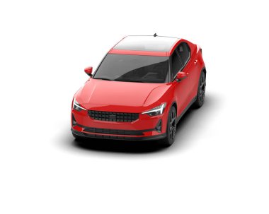 Modern araba beyaz arka planda izole edilmiş. 3d resimleme