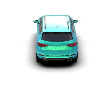 Modern araba beyaz arka planda izole edilmiş. 3d resimleme