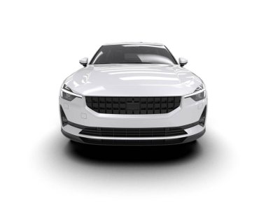 Modern araba beyaz arka planda izole edilmiş. 3d resimleme