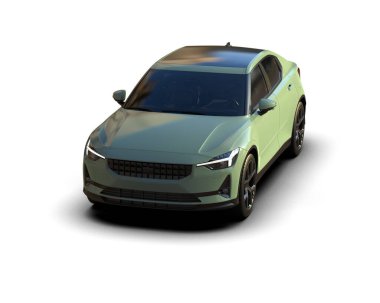 Modern araba beyaz arka planda izole edilmiş. 3d resimleme