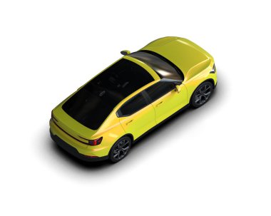 Modern araba beyaz arka planda izole edilmiş. 3d resimleme