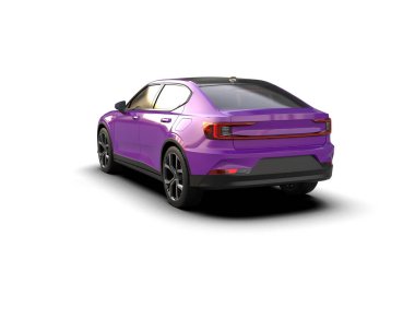 Modern araba beyaz arka planda izole edilmiş. 3d resimleme