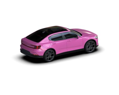 Modern araba beyaz arka planda izole edilmiş. 3d resimleme