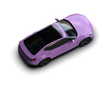 Modern araba beyaz arka planda izole edilmiş. 3d resimleme