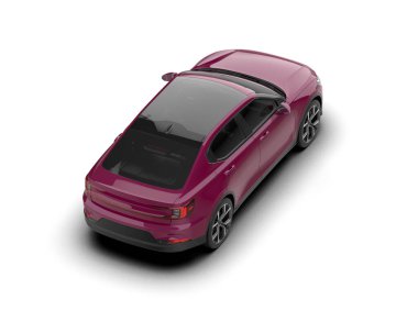 Modern araba beyaz arka planda izole edilmiş. 3d resimleme