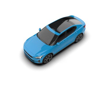 Modern araba beyaz arka planda izole edilmiş. 3d resimleme