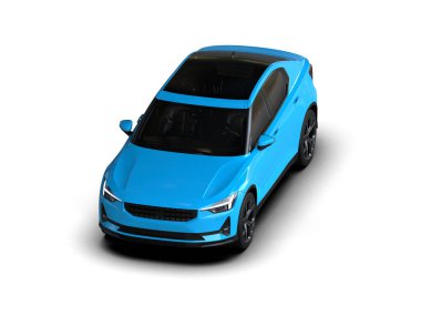 Modern araba beyaz arka planda izole edilmiş. 3d resimleme