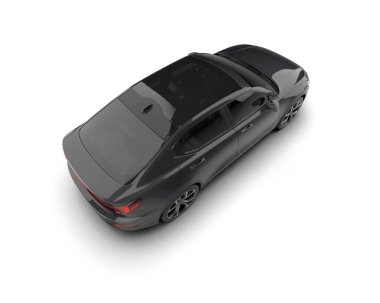 Modern araba beyaz arka planda izole edilmiş. 3d resimleme