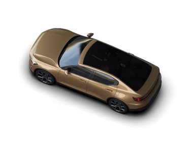 Modern araba beyaz arka planda izole edilmiş. 3d resimleme