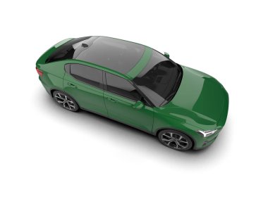 Modern araba beyaz arka planda izole edilmiş. 3d resimleme