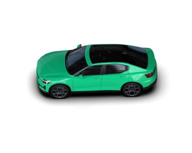 Modern araba beyaz arka planda izole edilmiş. 3d resimleme