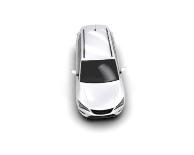 Modern araba beyaz arka planda izole edilmiş. 3d resimleme