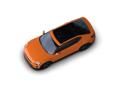 Modern araba beyaz arka planda izole edilmiş. 3d resimleme