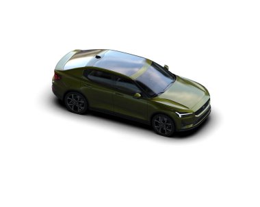 Modern araba beyaz arka planda izole edilmiş. 3d resimleme