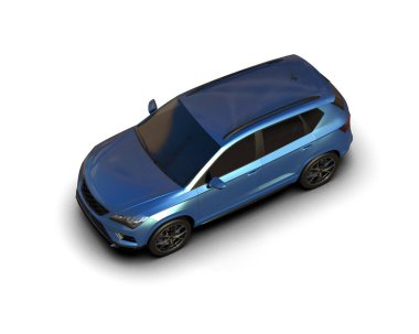 Modern araba beyaz arka planda izole edilmiş. 3d resimleme