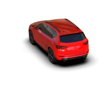 Modern araba beyaz arka planda izole edilmiş. 3d resimleme