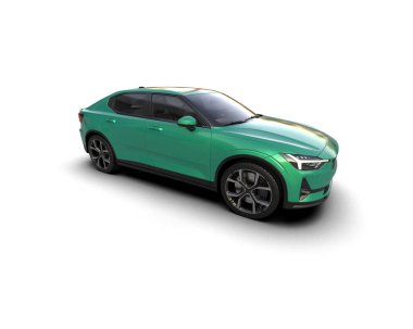 Modern araba beyaz arka planda izole edilmiş. 3d resimleme