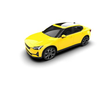 Modern araba beyaz arka planda izole edilmiş. 3d resimleme