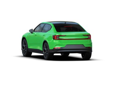 Modern araba beyaz arka planda izole edilmiş. 3d resimleme