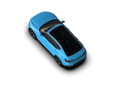 Modern araba beyaz arka planda izole edilmiş. 3d resimleme