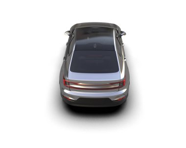 Modern araba beyaz arka planda izole edilmiş. 3d resimleme