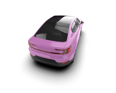 Modern araba beyaz arka planda izole edilmiş. 3d resimleme