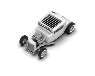 Beyaz arka planda klasik araba