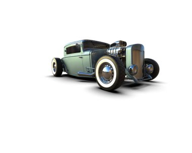 Siyah arka plan üzerine klasik otomobil