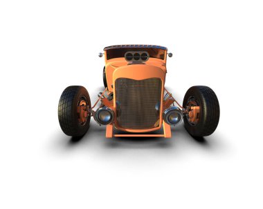 turuncu klasik klasik araba - ön görünüm