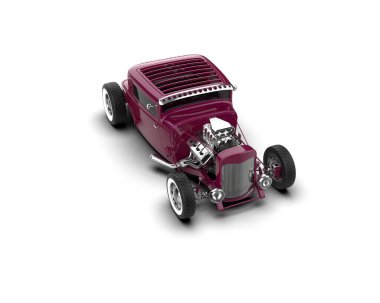 Klasik araba beyaz arka planda izole edilmiş.