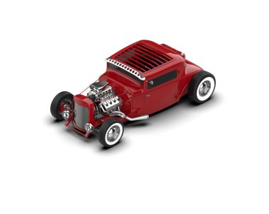 Klasik araba - 3 d illüstrasyon