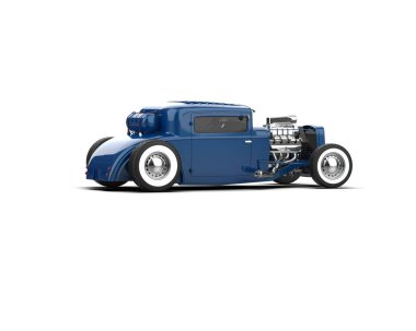 Mavi Amerikan klasik arabası.