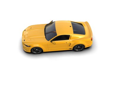 Beyaz arka planda izole edilmiş kaslı araba. 3d oluşturma 