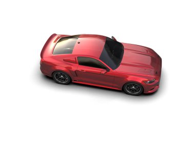 Beyaz arka planda izole edilmiş kaslı araba. 3d oluşturma 